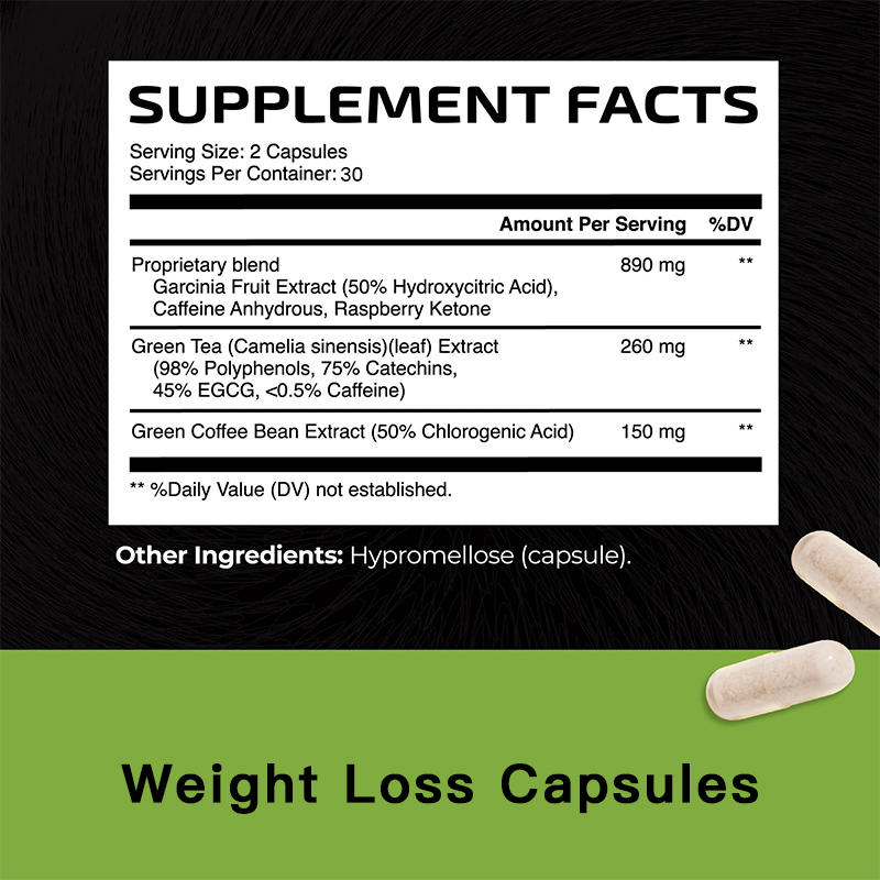 Customized Garcinia Cambogia Weight Loss Capsules - Natural Weight loss plan Fats Burner and Detox Slimming Capsules