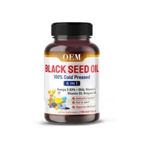 Excessive-High quality Black Seed Oil Capsules with Omega 3, Nutritional vitamins E & D3 for Immune, Digestive, and Joint Well being Help – OEM/ODM Out there